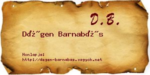 Dégen Barnabás névjegykártya