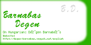 barnabas degen business card